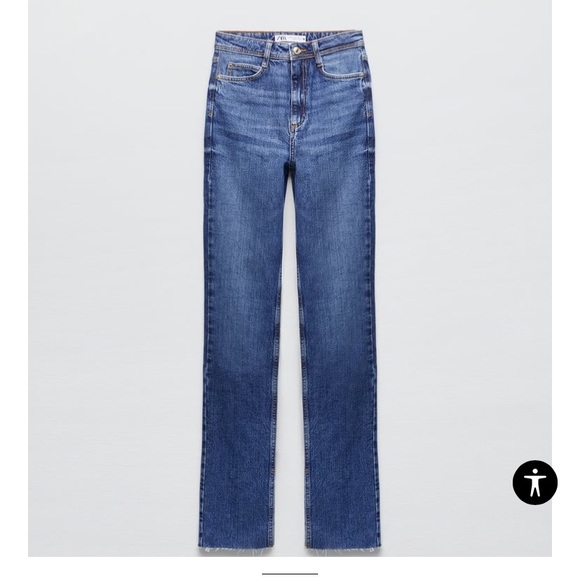 Zara NWT Slim Flare High Waisted Split Comfort Women’s Size 10 Stonewash Jeans - Picture 1 of 16